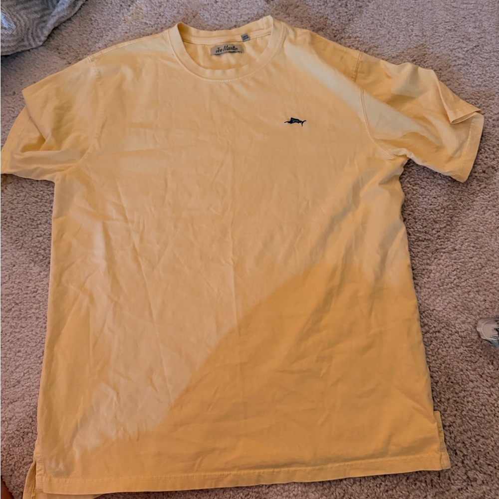 Men's Yellow Short Sleeve Tee with Shark Logo